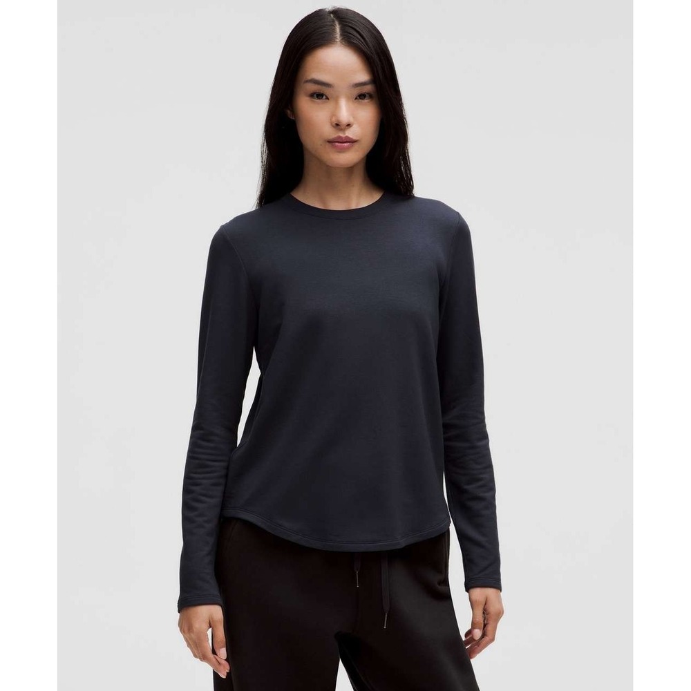 Lululemon Love Modal Fleece Long-Sleeve Shirt in Black Nights Women 6 NWT $68